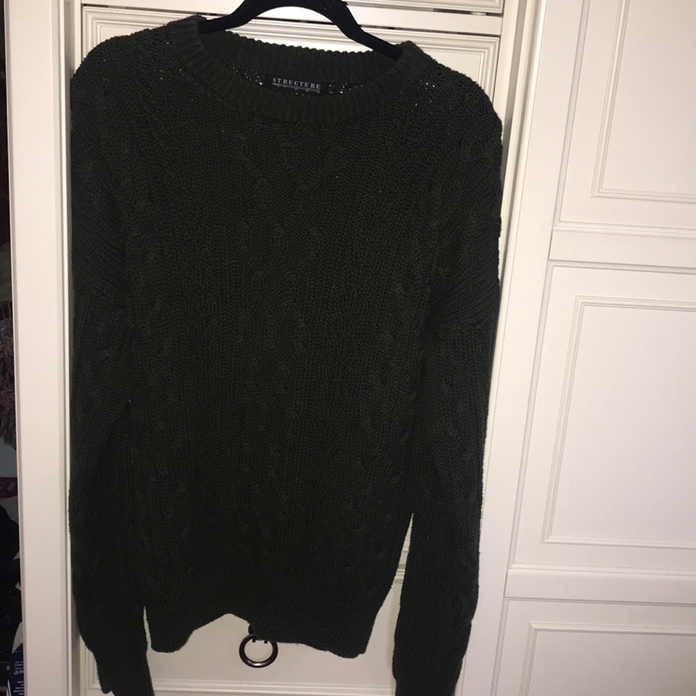 structure green sweater